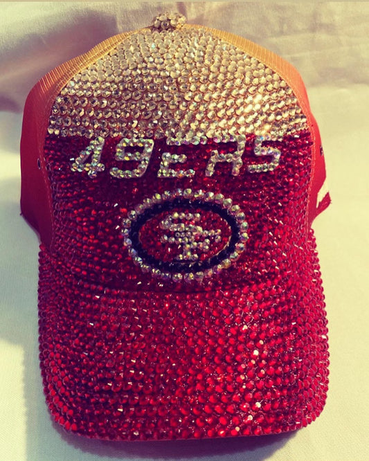 San Francisco 49Ers SF Front Panel Bedazzled Adjustable Hat