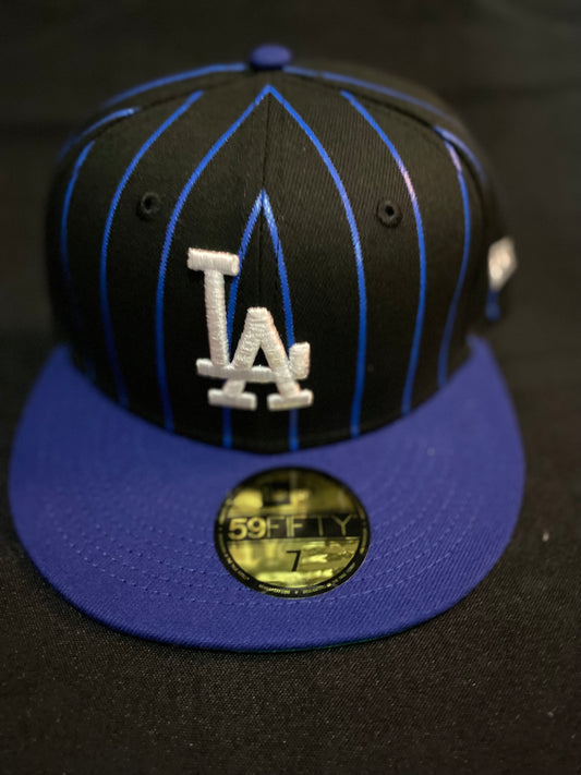 Los Angeles Dodgers MLB Vertical Stripped 59Fifty Fitted Hat