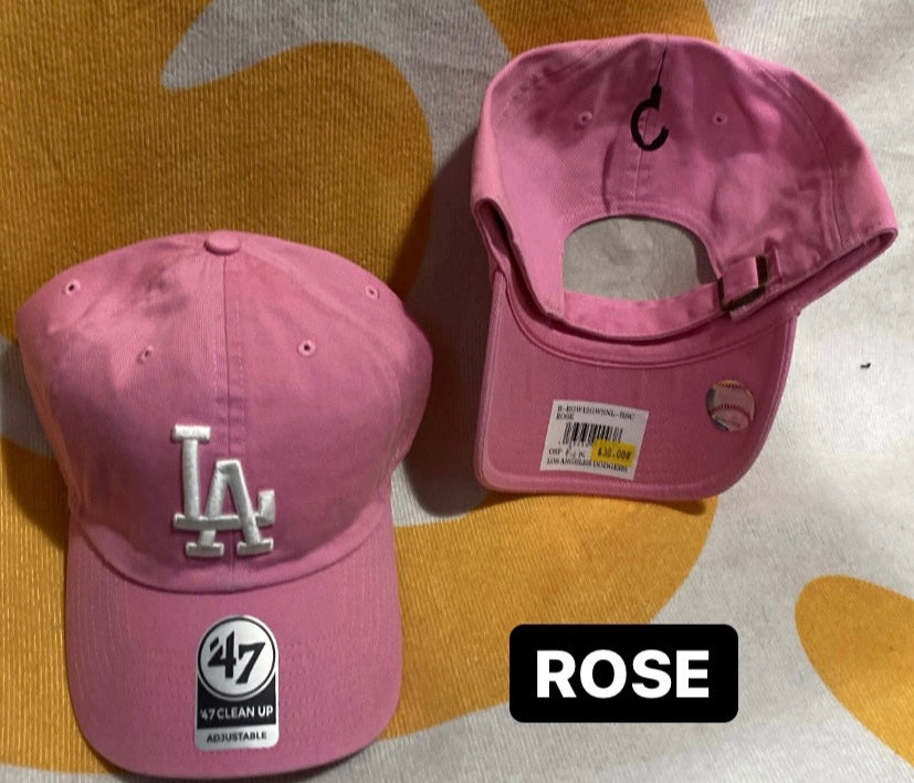 Los Angeles Dodgers 47 Clean Up Adjustable Hat - Rose