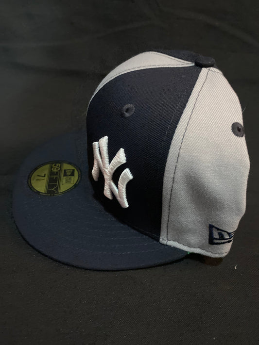 New York Yankees Two Tone Alternating Panels with 3D Embroidered NY Logo and MLB Logo 59Fifty Fitted Hat