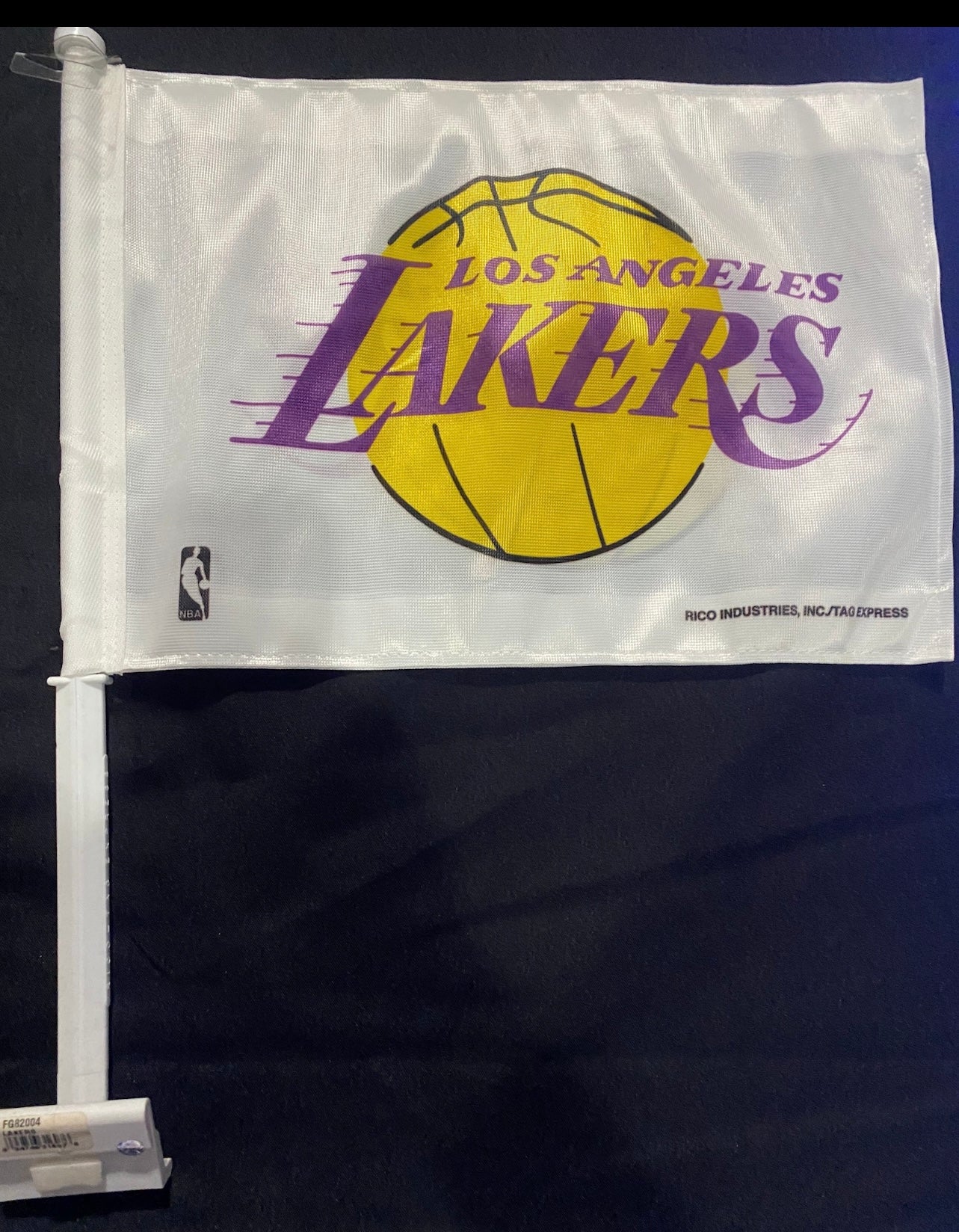 LA Lakers White Window Car Flag