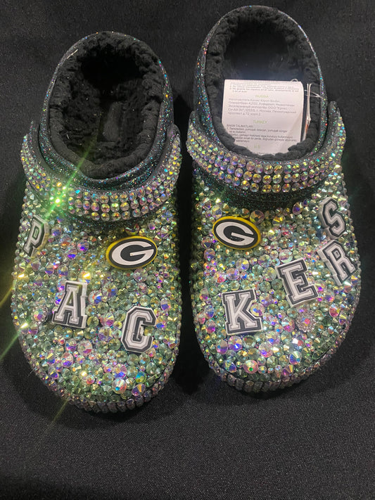 Green Bay Packers Crystal Bedazzled Crocs