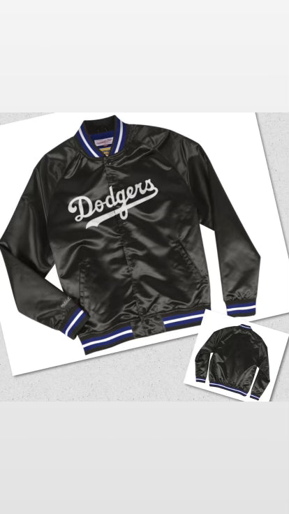 Los Angeles Dodgers MLB Mitchell & Ness Lightweight Men Satin Jacket - Black