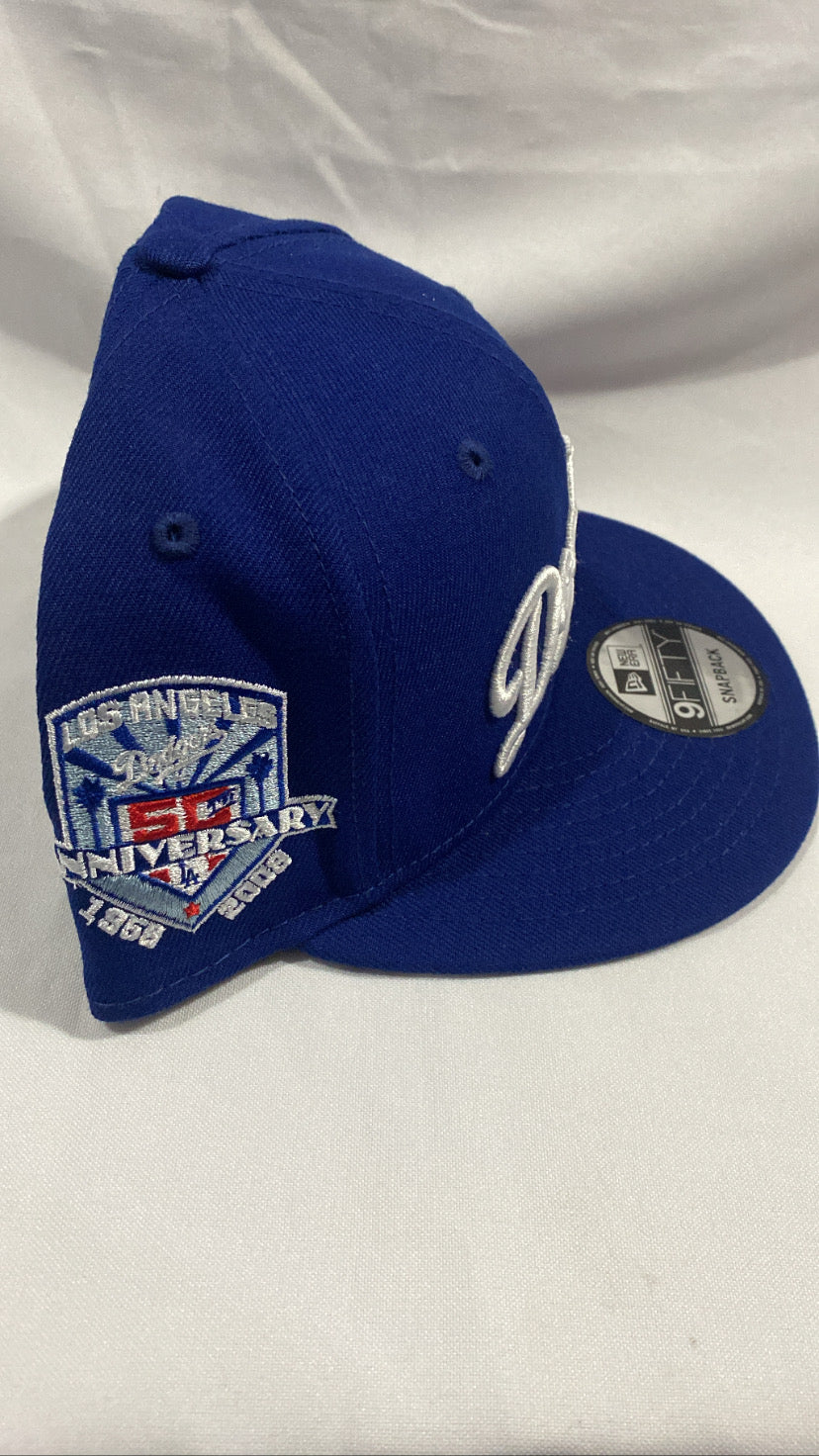 Los Angeles Dodgers MLB 9Fifty New Era “1958-2018 Los Angeles 50th Anniversary” Patch Snapback Hat