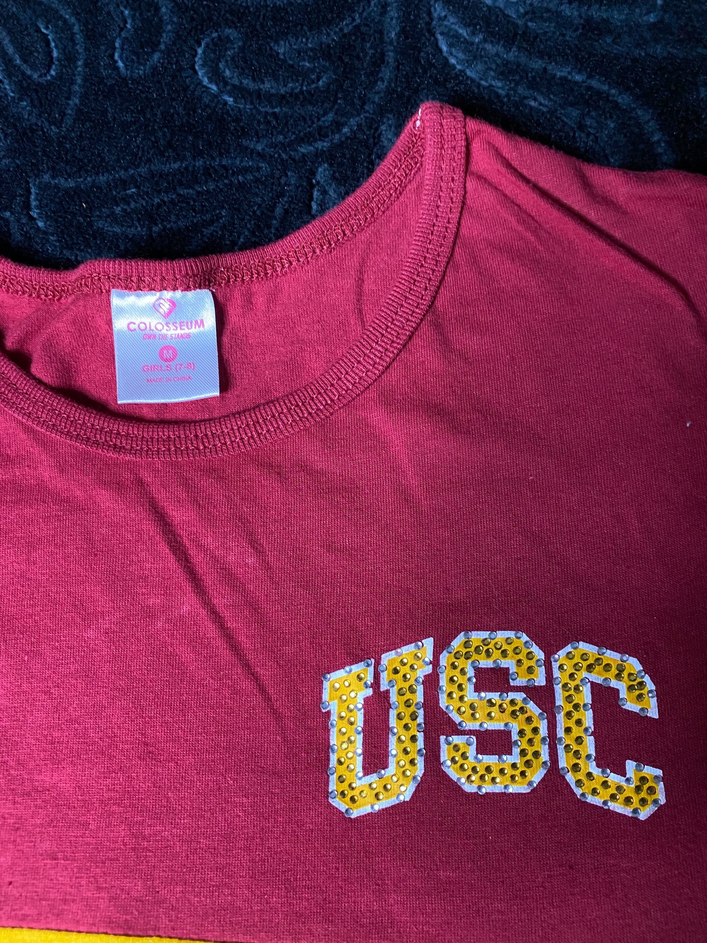 USC Trojans Little Girls T-Shirt with Bling on Logo