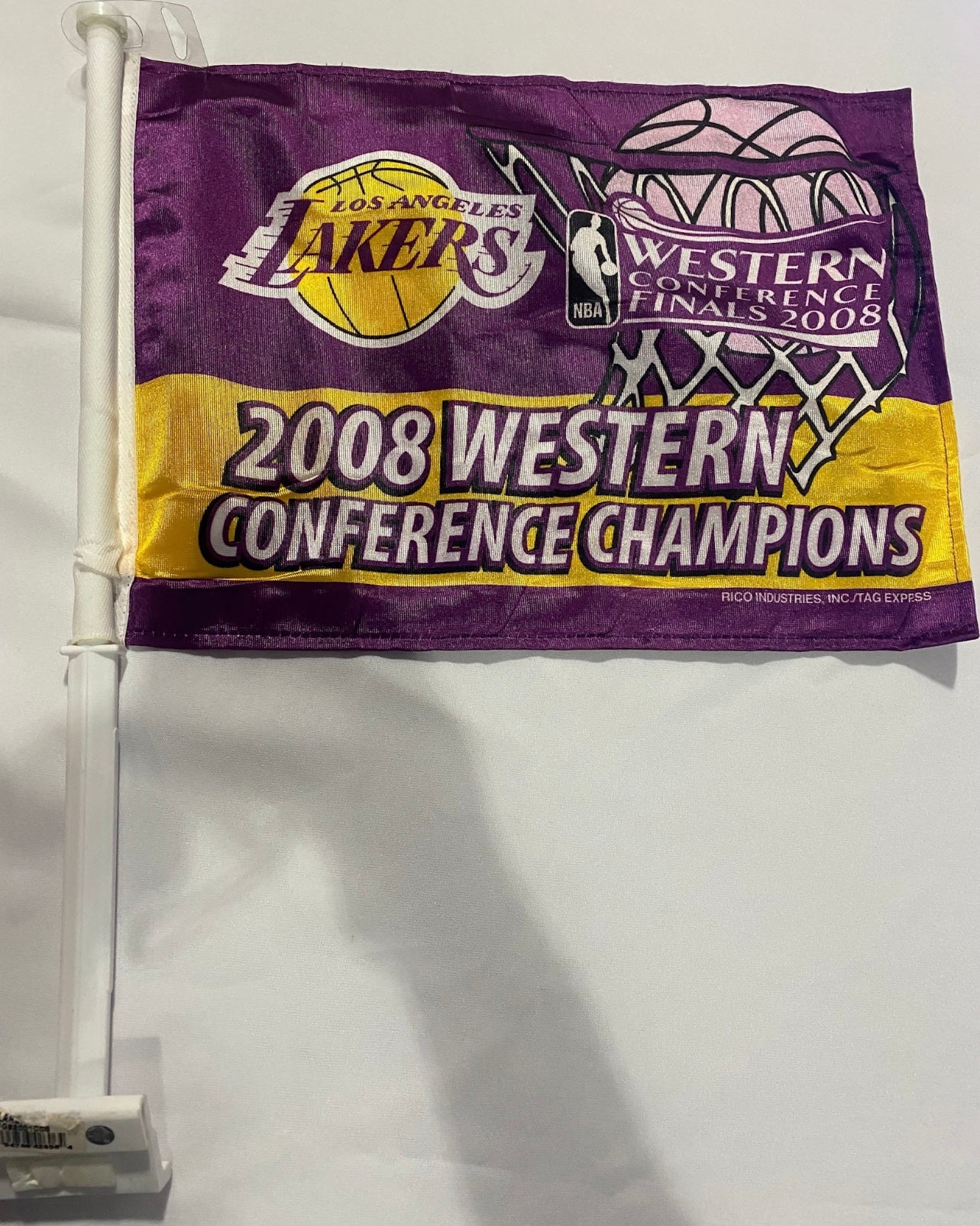 LA Lakers 2008 Western Conference Champions Window Car Flag