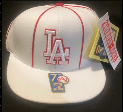 Los Angeles Dodgers MLB Cooperstown Collection Fitted Hat WHITE-RED