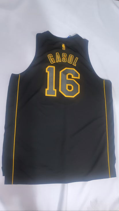 Los Angeles Lakers NBA Adidas #16 Gasol Men’s Throwback Jersey