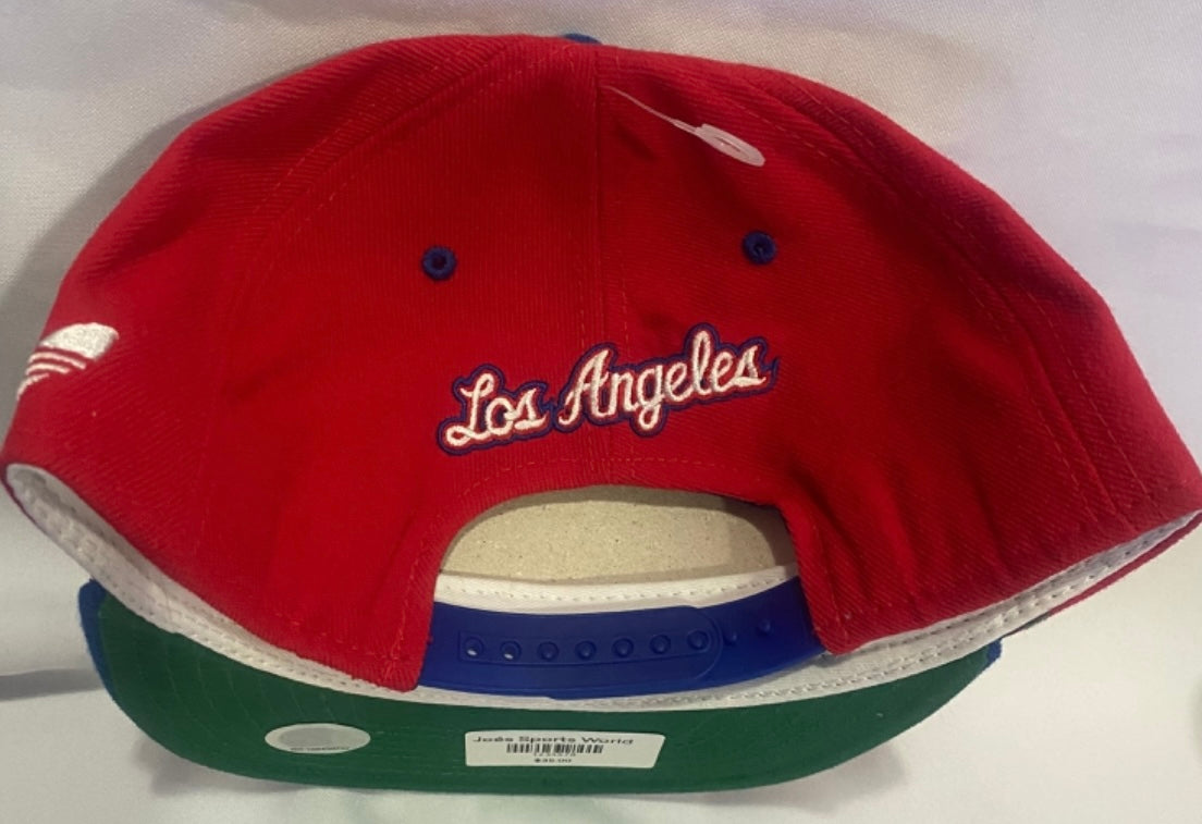 Los Angeles Clippers NBA Adidas Original Clippers Logo at Front Panel Red Body/Blue Visor Snapback