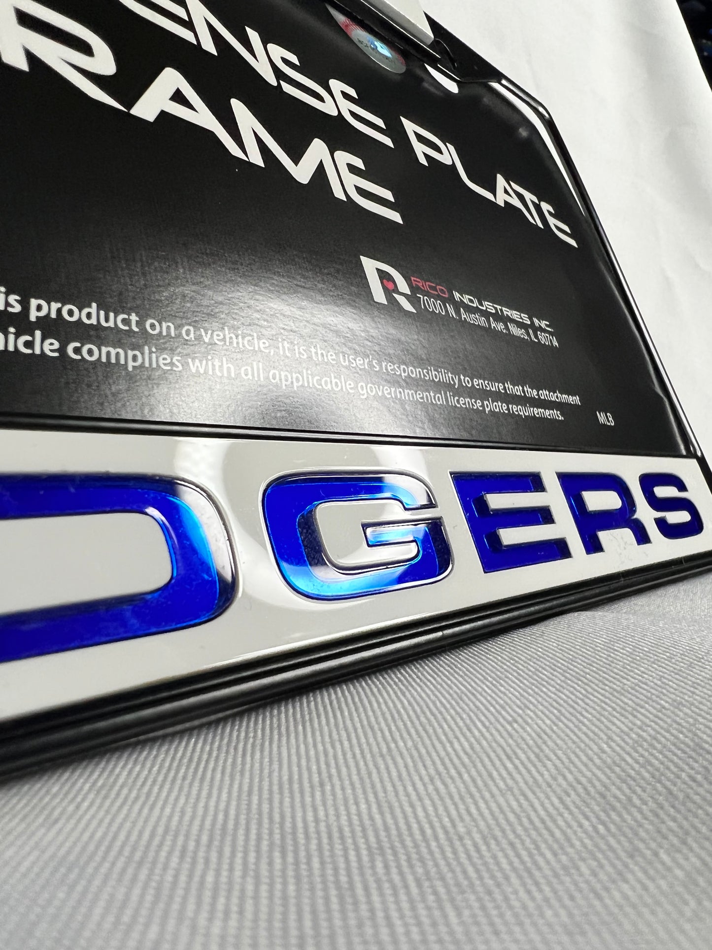 Los Angeles Dodgers MLB
 Blackjack Laser Chrome License Plate