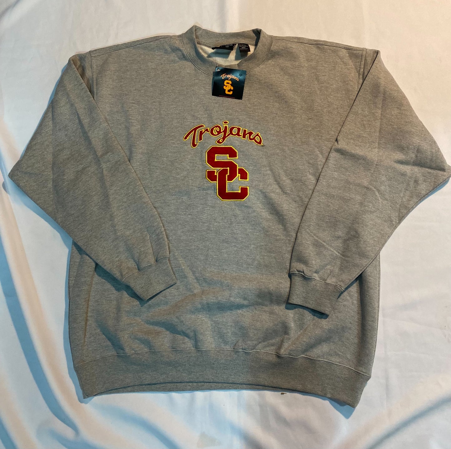 USC Trojans Team Trojan Men Pullover Sweater - Grey