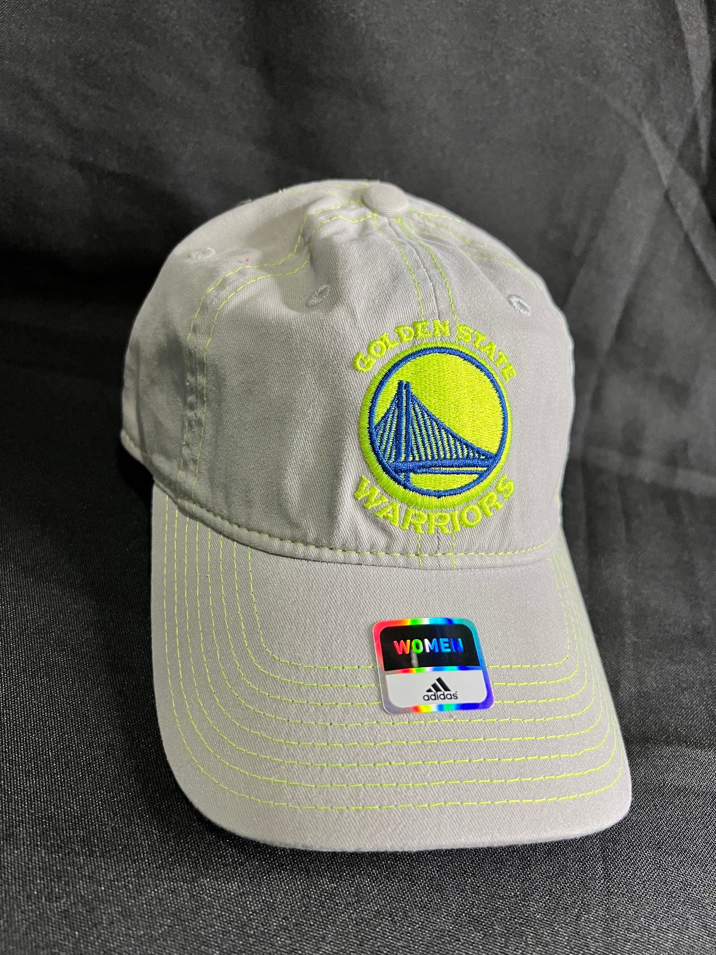 Golden State Warriors Adjustable Hat For Women Grey-Neon Lime