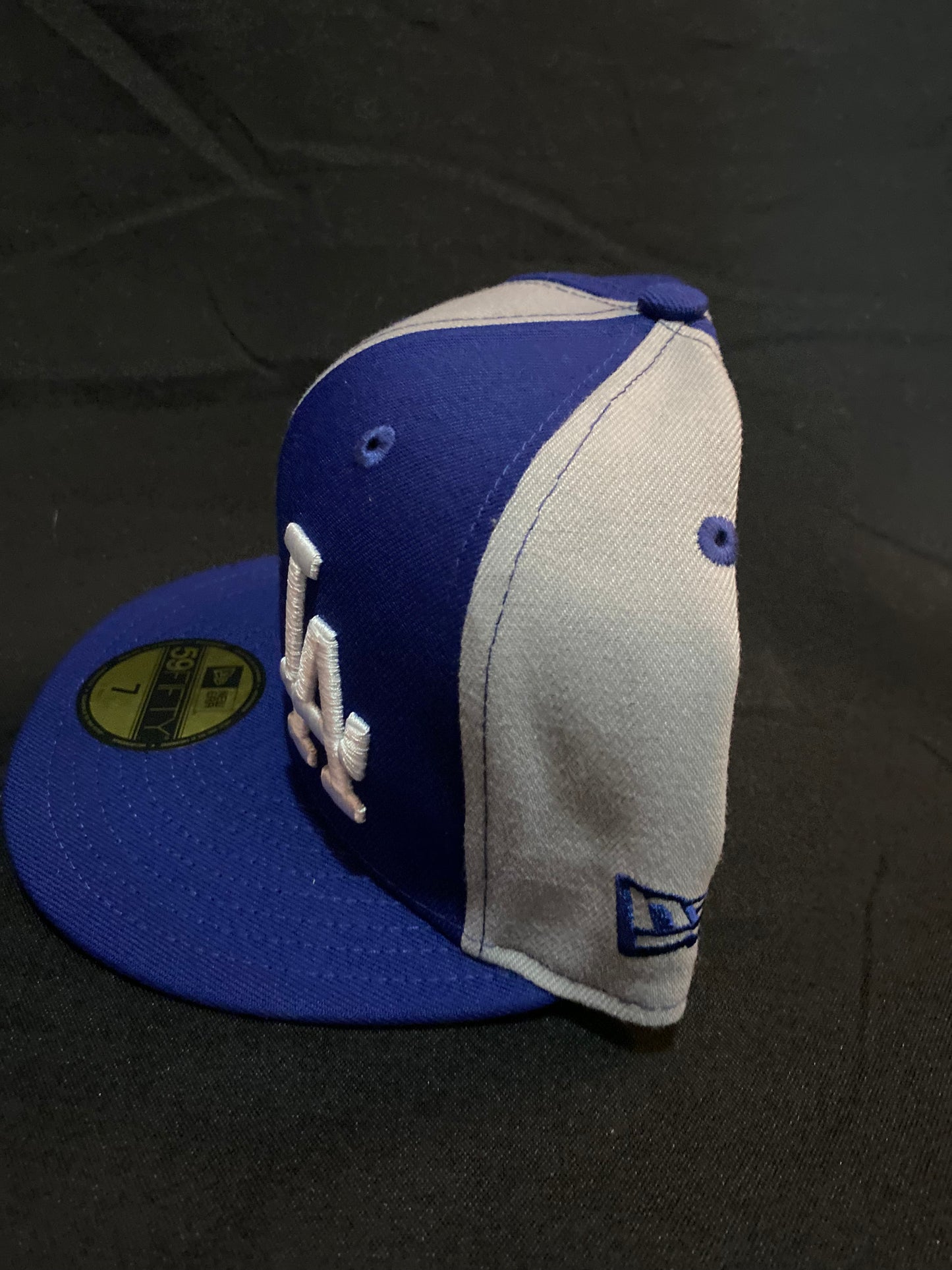 Los Angeles Dodgers Two Tone Alternating Panels with 3D Embroidered LA Sign and MLB Logo 59Fifty Fitted Hat