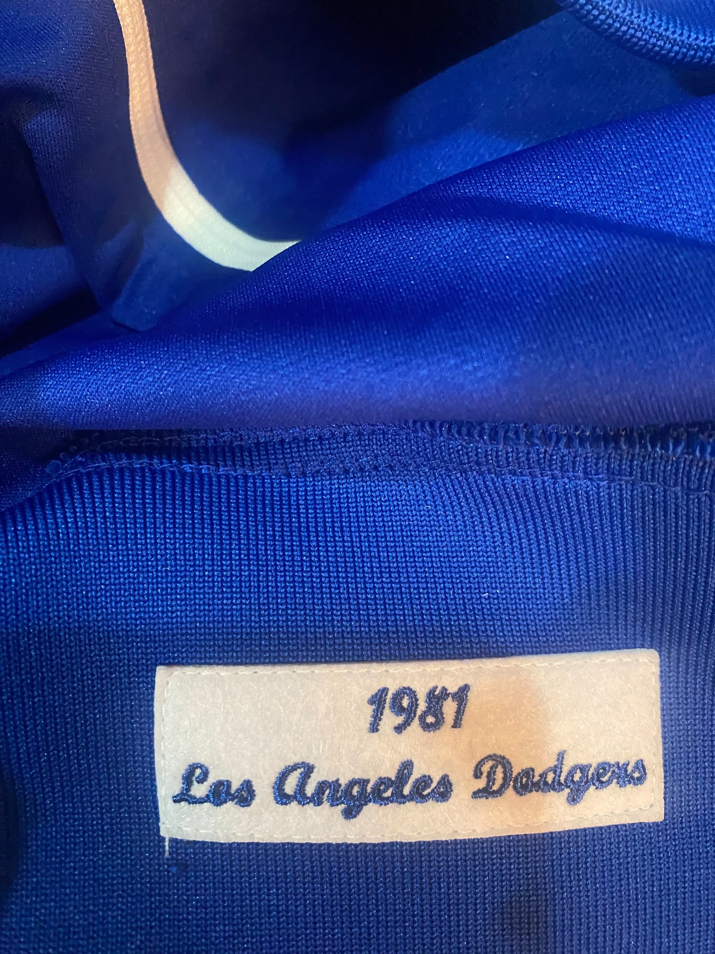 Los Angeles Dodgers Mitchell & Ness 1981 Batting Practice Polyester Royal Blue Jacket for Men