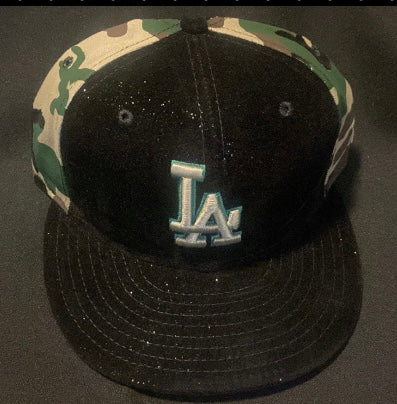 Los Angeles Dodgers MLB Black Camouflage Fitted Hat