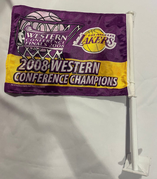 LA Lakers 2008 Western Conference Champions Window Car Flag