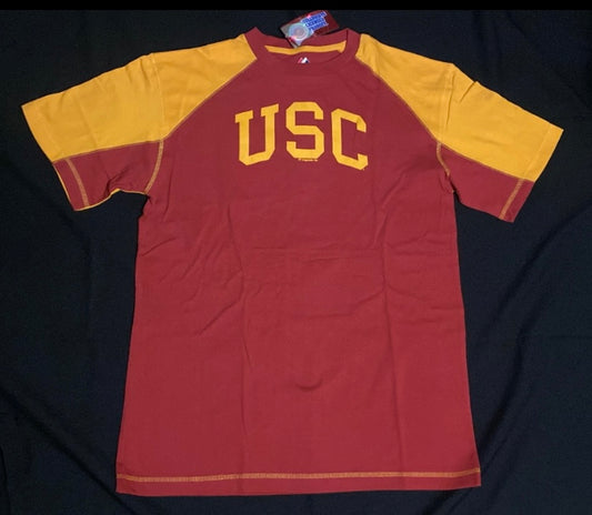 USC Raglan Color blocked Cardinal/Gold T-Shirt for men