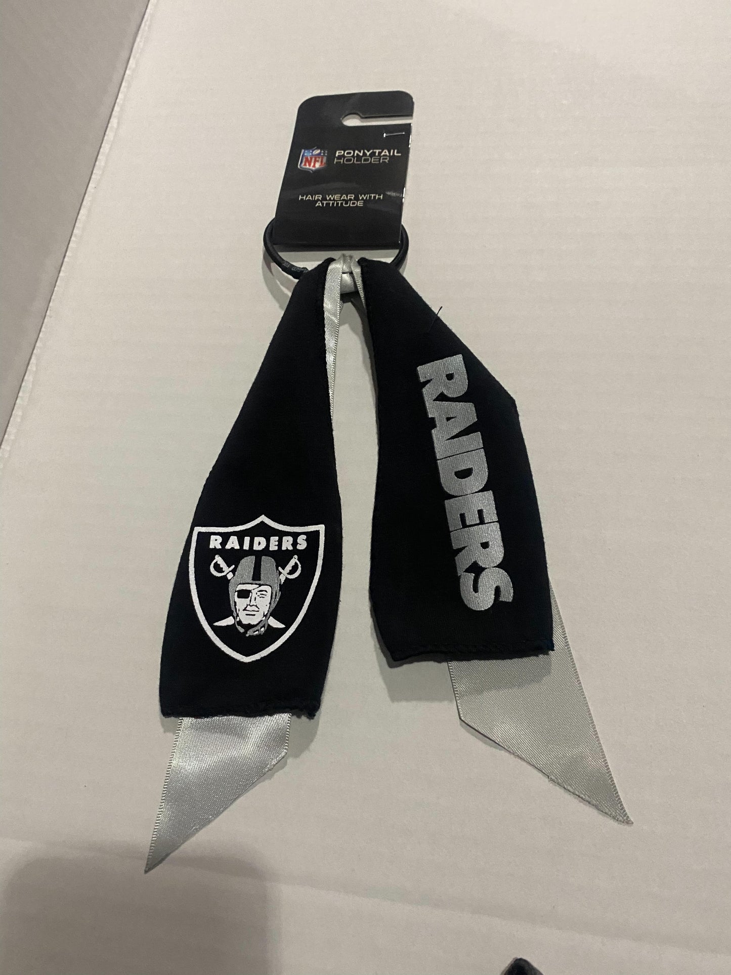 Las Vegas Raiders Ponytail Holder with Official Team Colors