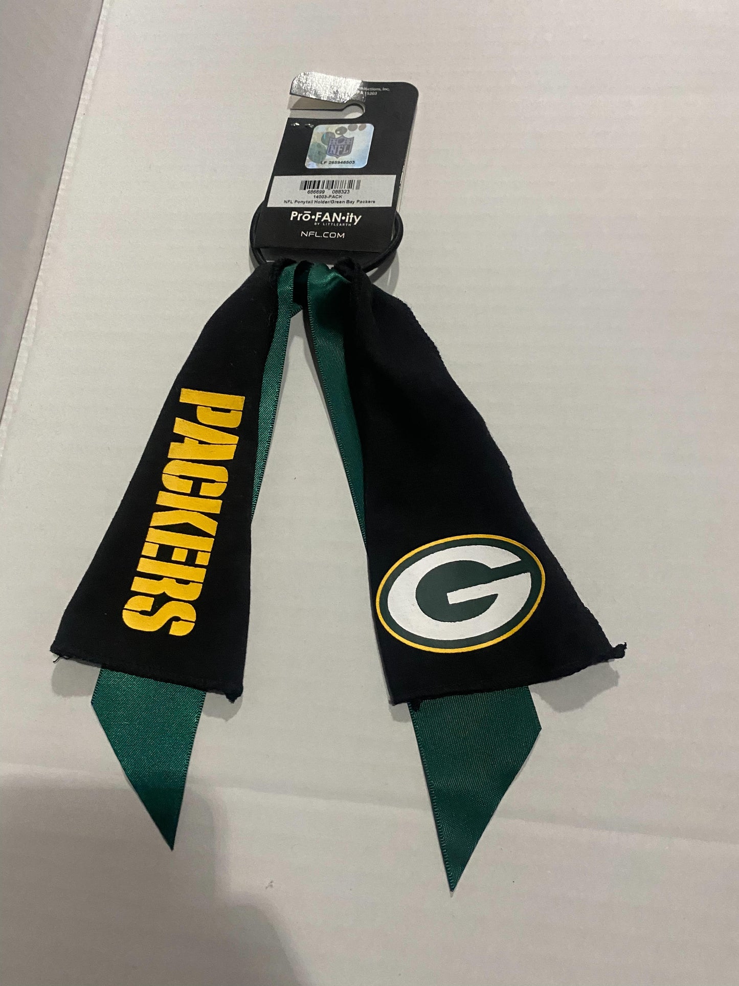 Green Bay Packers Ponytail Holder with Official Team Colors